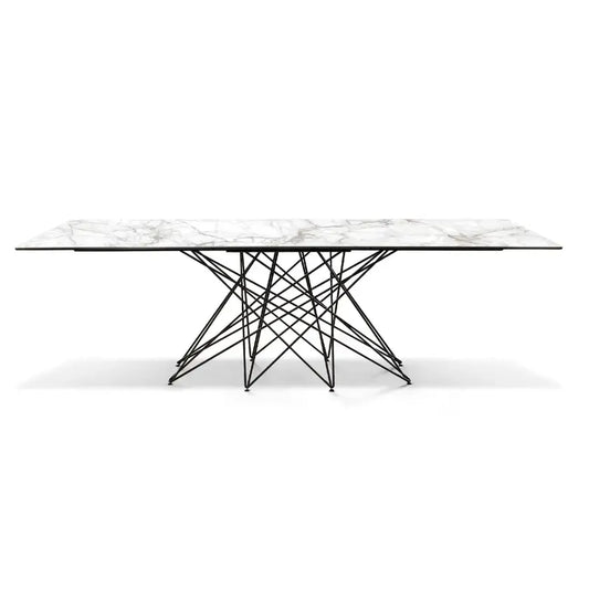 Bonaldo 'OCTA' Rectangular Ceramic Dining Table: An 8-Legged Structure Inspired by the Game of Mikado