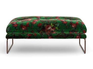 Saba Italia 'New York Suite' Sled Base Footstool: Translating the Sofa's Hexagonal Frame Language into a Small Seat