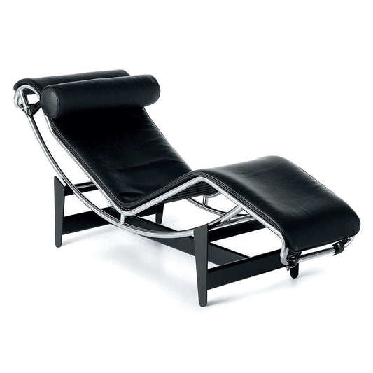 Cassina LC4 Leather Chaise Longue (À réglage continu) 'Noire, Durable'—Reinterpreting the 1928 Structure with Today's Materials