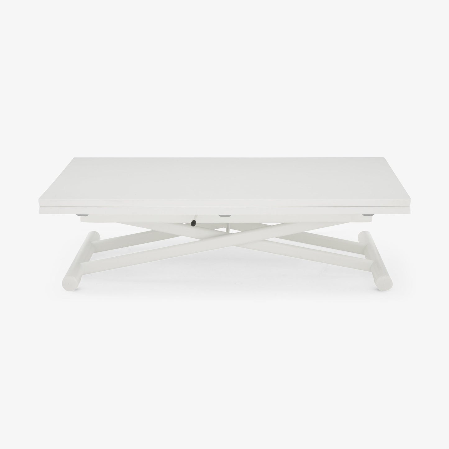 BRUNCH - Height-adjustable low rectangular steel and wood coffee table