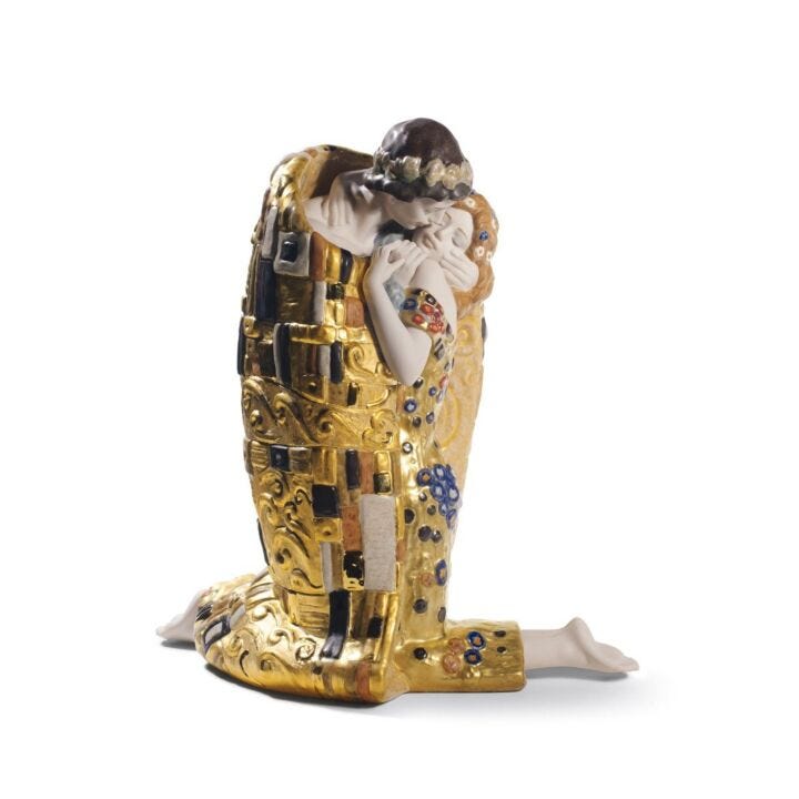 The Kiss Couple Sculpture by Lladró #Golden Luster