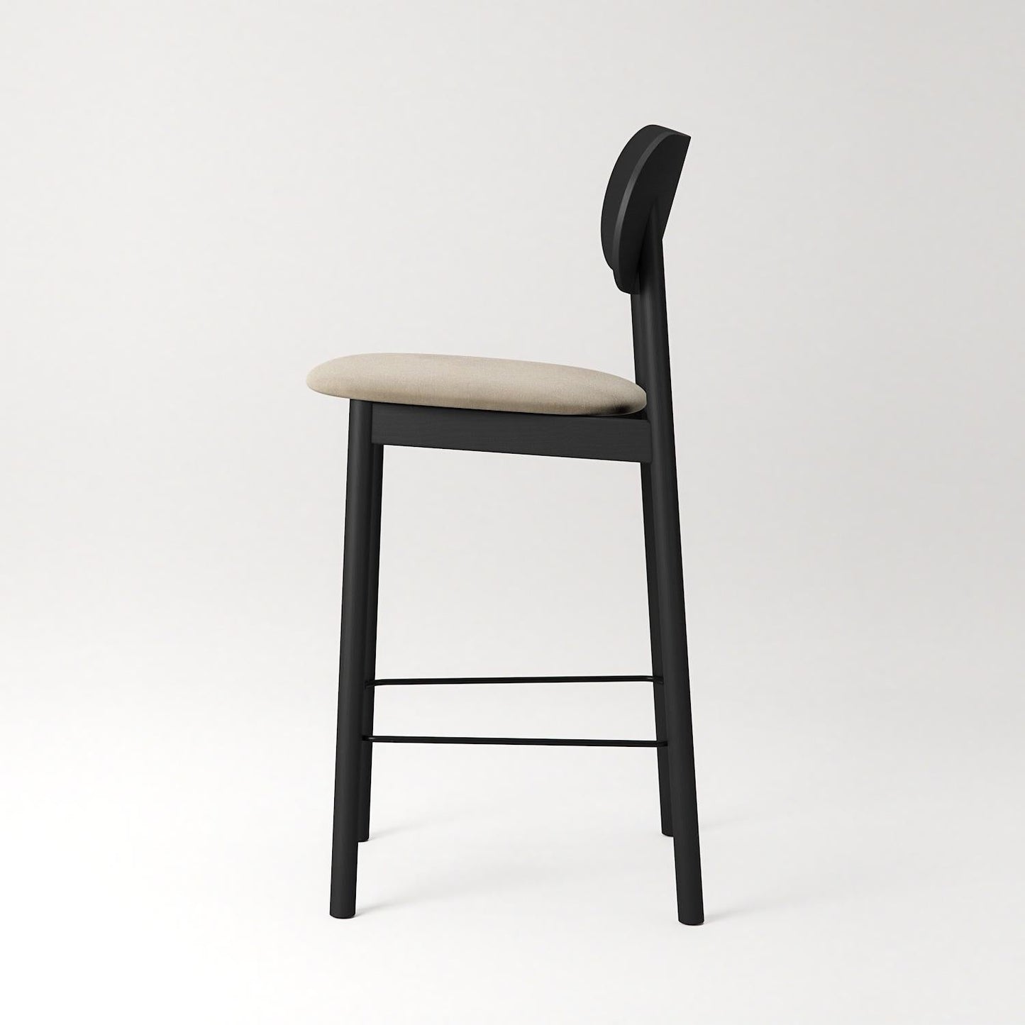 Decotique Elephant Bar Stool Black/Beige Velvet
