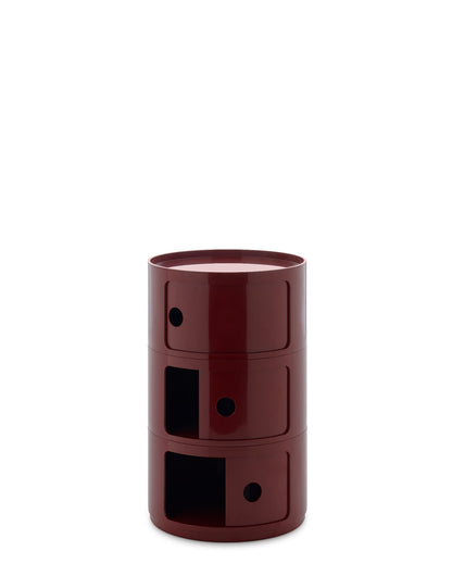 Componibili Big storage unit, 3 modules, burgundy