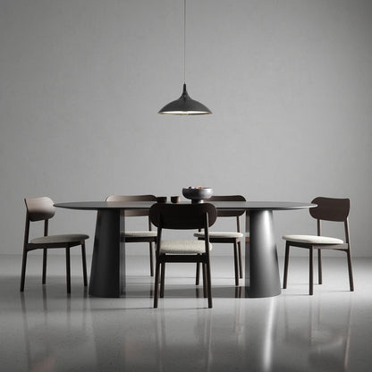 Decotique Elephant Dining Chair Dark Oak/White Bouclé