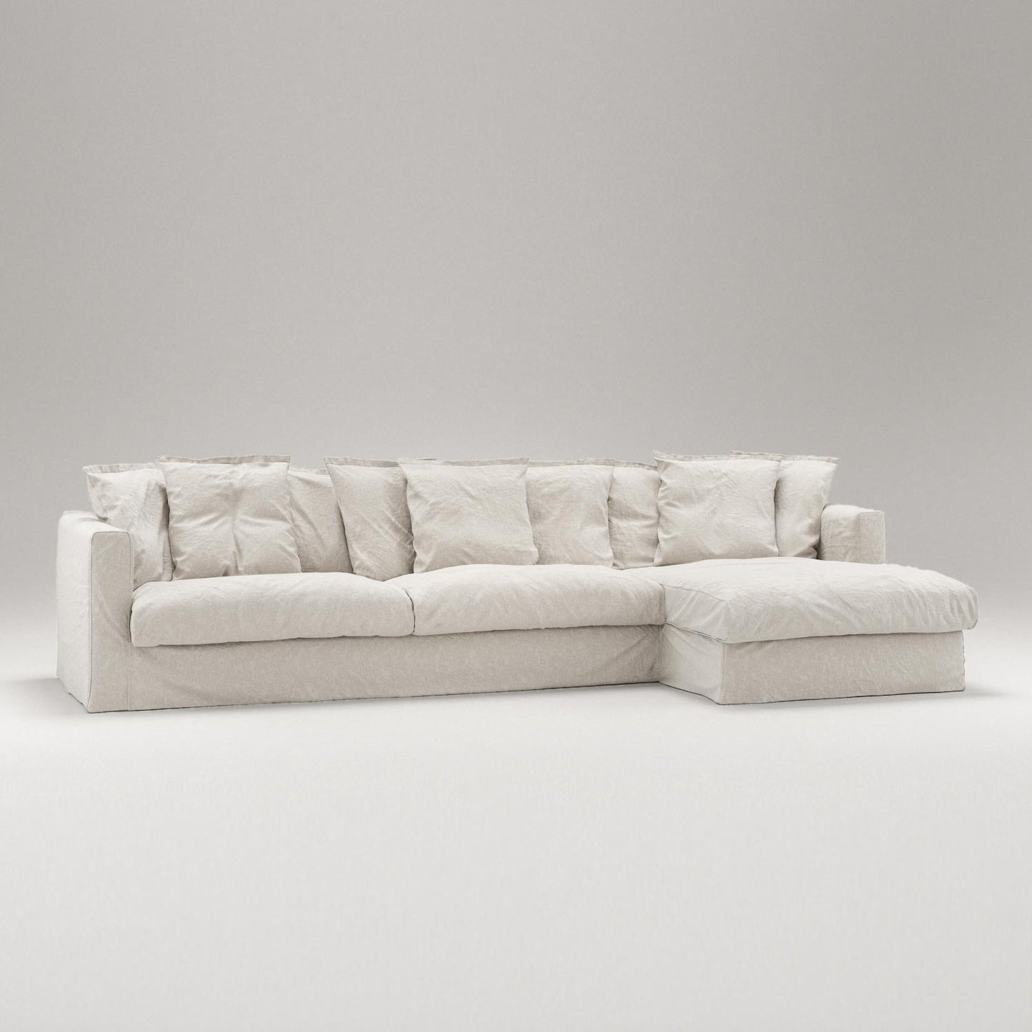 Decotique Le Grand Air 3-Seater Sofa with Right Chaise Cream White