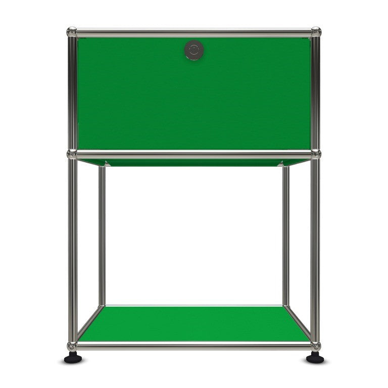 1x2 Modular Metal Sideboard with 1 top door & 1 pannel [W500XD350XH(395+250)] by Usm #USM Green