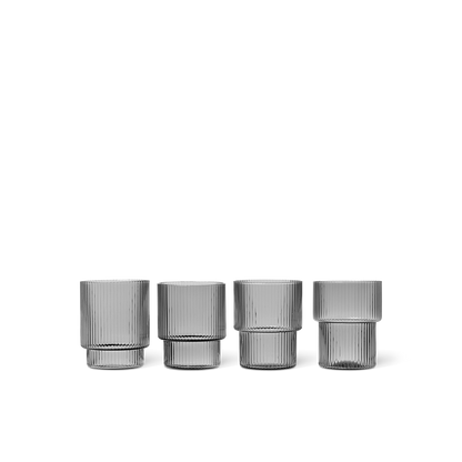 Ripple Glasses (Set Of 4) by Ferm Living #Smoked Grey