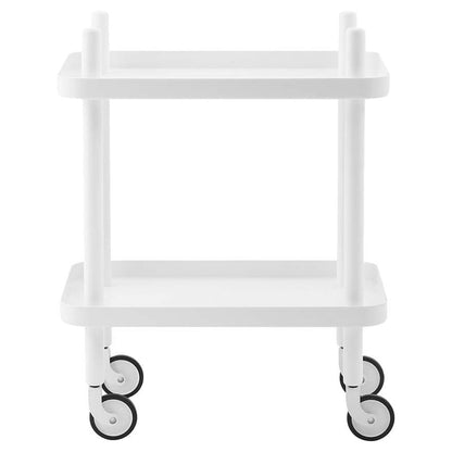 Block table trolley, all white