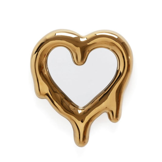 Porcelain Mirror and Photo Frame Melted Heart by Seletti #Gold