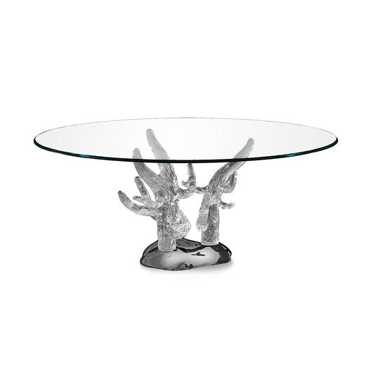 CORALLO 72 - Round glass table