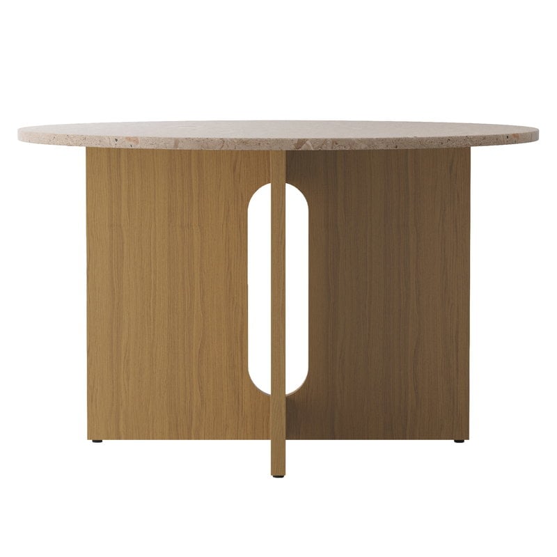 Androgyne dining table 120 cm by Audo Copenhagen #oak - Kunis Breccia stone #