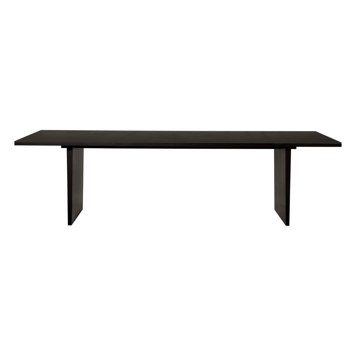 Private dining table, 260 x 100 cm, black / brown stained ash