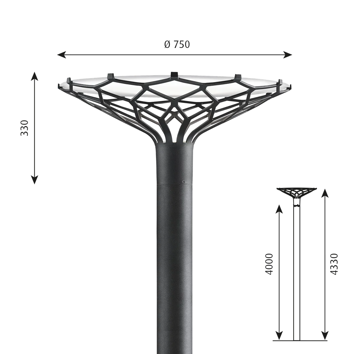 LP Nest Pole fixture Lamp by Louis Poulsen #Graphite grey texture