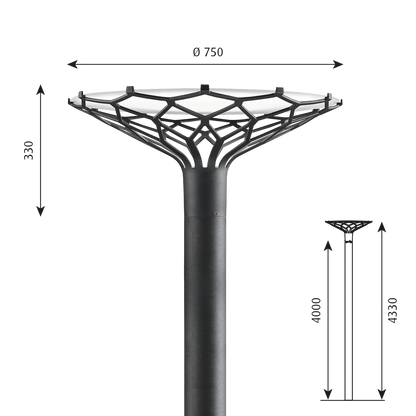 LP Nest Pole fixture Lamp by Louis Poulsen #Graphite grey texture