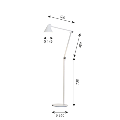 NJP Floor Lamp by Louis Poulsen #White