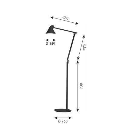 NJP Floor Lamp by Louis Poulsen #Black