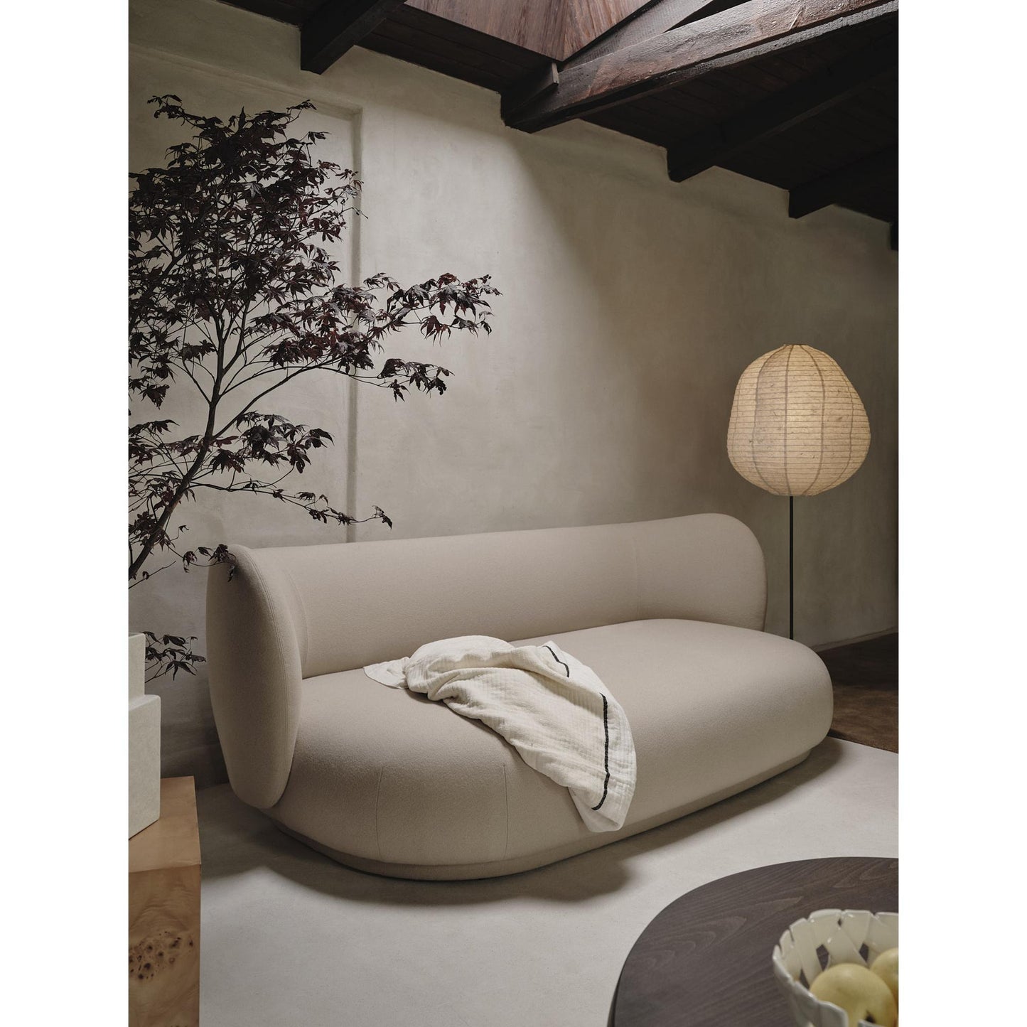 Ferm Living Kurbis Floor Lamp High Natural/ Black