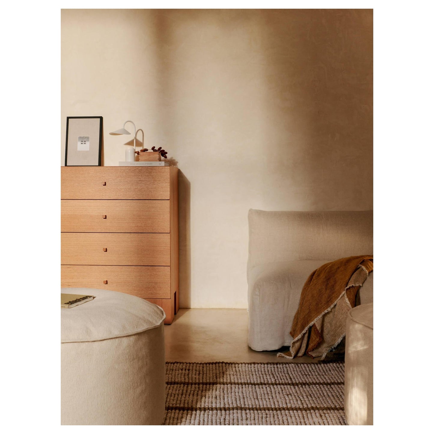 Ferm Living x Utzon Can Lis Aun Aun Cotton Pouf Ø40 Off White