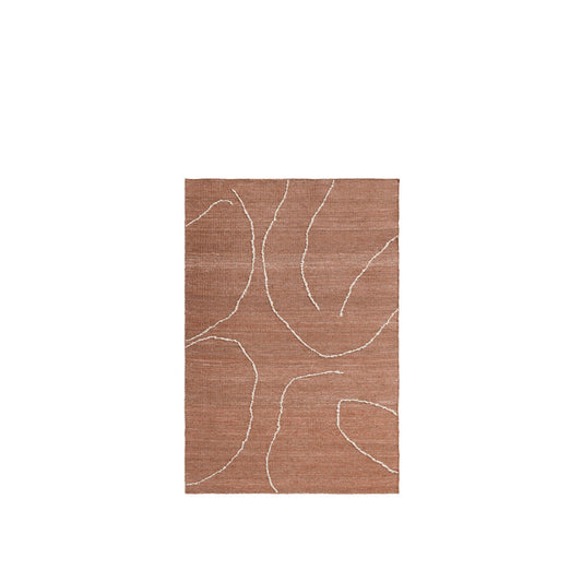 Ferm Living Gesso Rug 140x200 Terracotta/ Off White