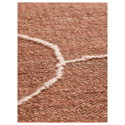 Ferm Living Gesso Rug 140x200 Terracotta/ Off White