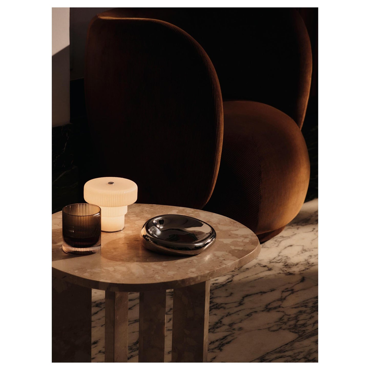 Ferm Living Ripple Portable Lamp H10 White
