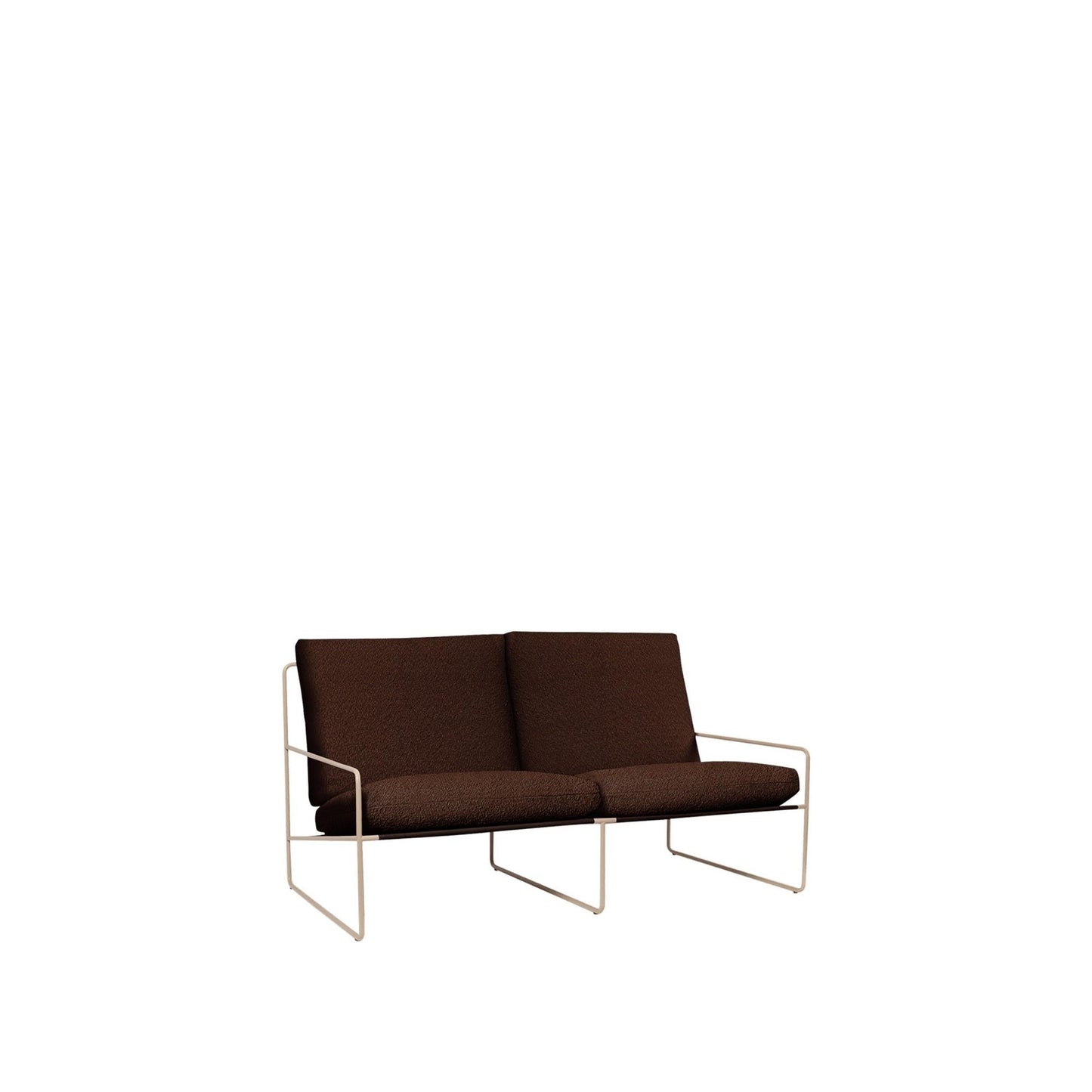 Ferm Living Desert 2-Seater Sofa Pure Bouclé/Cashmere/Chestnut