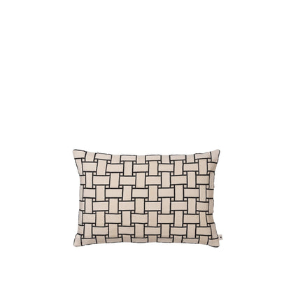 Ferm Living Lattice Cushion Rectangular Off White/ Black