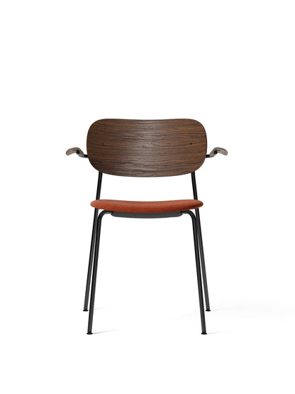 Co Dining Chair, Upholstered Seat With Armrest, Black Frame by Audo Copenhagen