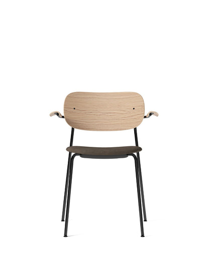 Co Dining Chair, Upholstered Seat With Armrest, Black Frame by Audo Copenhagen
