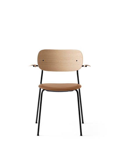 Co Dining Chair, Upholstered Seat With Armrest, Black Frame by Audo Copenhagen