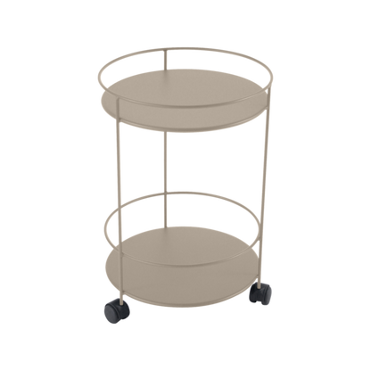 GUINGUETTE SIDE WHEELED TABLE WITH SOLID DOUBLE TOP by Fermob