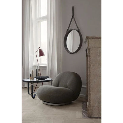 Adnet Wall Mirror Circular Tan Leather Ø58 cm