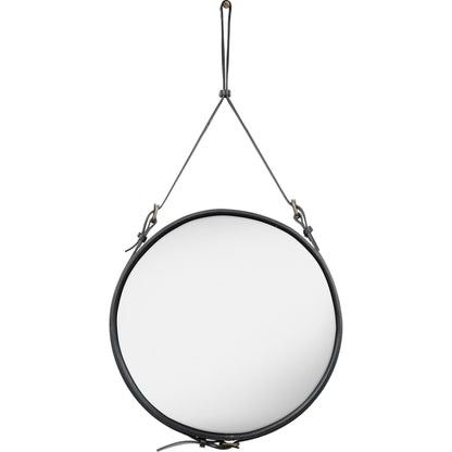 Adnet Wall Mirror Circular Tan Leather Ø58 cm