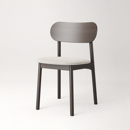 Decotique Elephant Dining Chair Dark Oak/White Bouclé