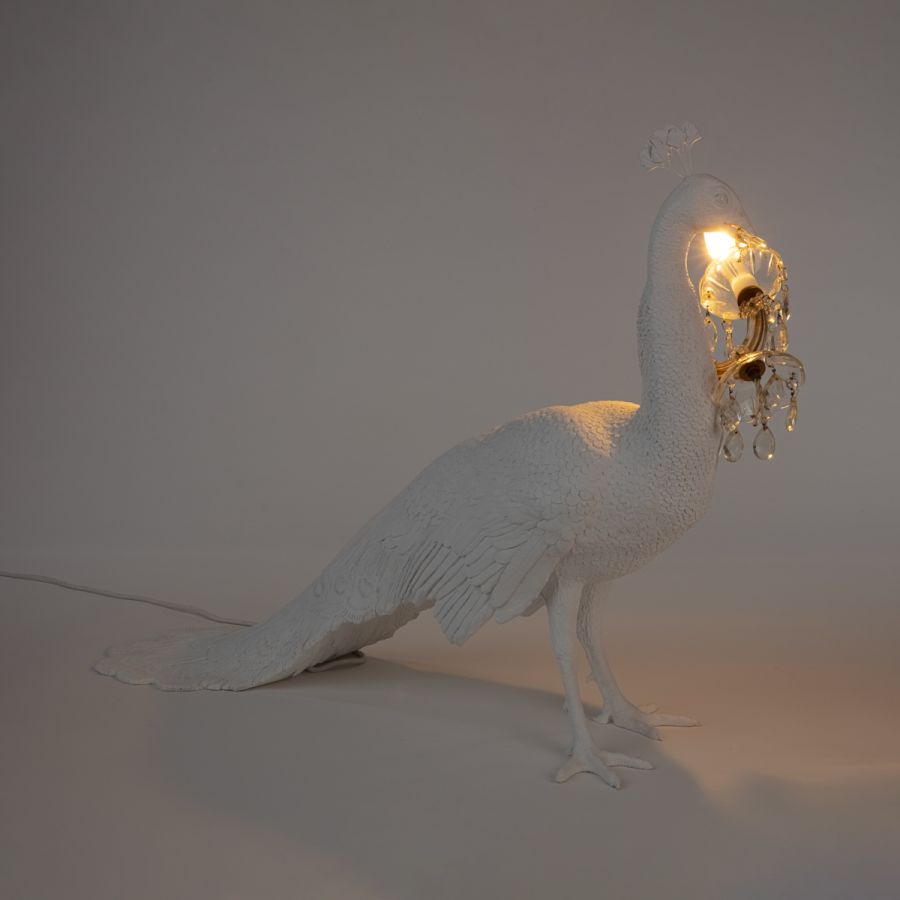 LED Resin Floor Lamp Peacock Led Lamp by Seletti