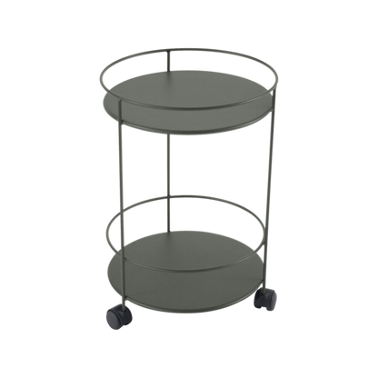 GUINGUETTE SIDE WHEELED TABLE WITH SOLID DOUBLE TOP by Fermob