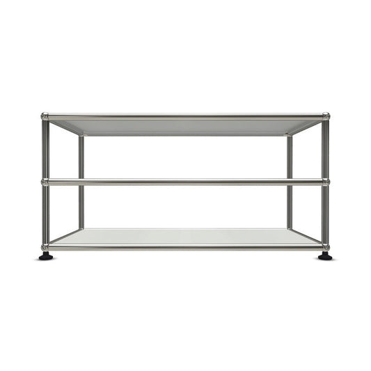 1x2 Modular Metal Sidetable with 2-1 pannels [W750XD350XH(175+175)] by Usm #Light Gray [RAL 7035]