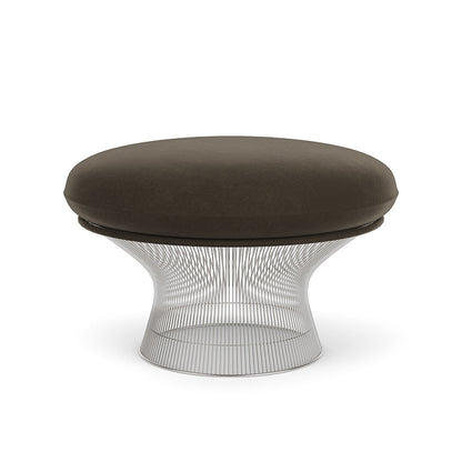 Platner Ottoman (Frame - Polished Nickel / Upholstery Material - Knoll Velvet) by Knoll