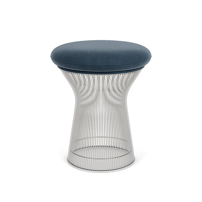Platner Stool (Frame - Polished Nickel / Upholstery Material - Knoll Velvet) by Knoll