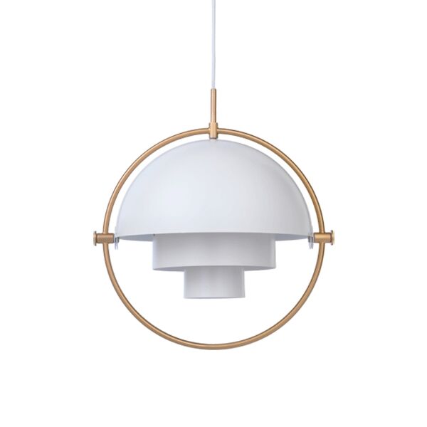Multi-Lite Pendant White & Brass