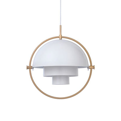 Multi-Lite Pendant White & Brass