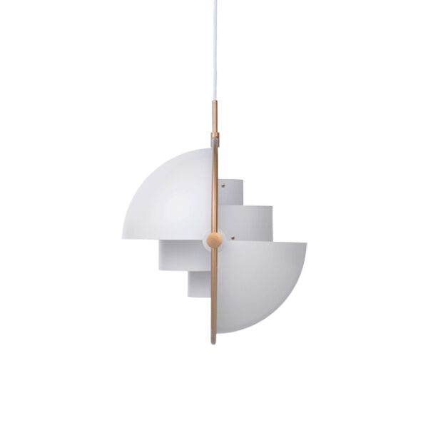 Multi-Lite Pendant White & Brass