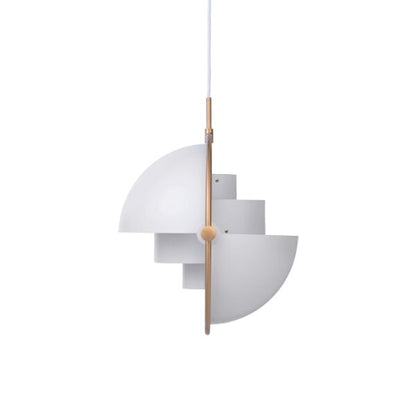 Multi-Lite Pendant White & Brass