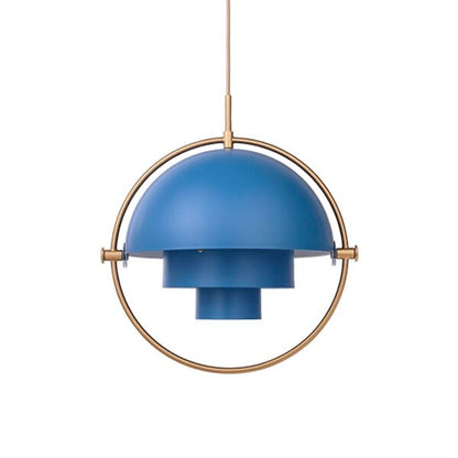 Multi-Lite Pendant Brass & Blue