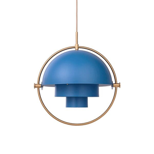 Multi-Lite Pendant Brass & Blue