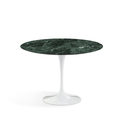 Saarinen Round Dining Table Ø107 by Knoll #White / Marble | Verde Alpi | Satin finish