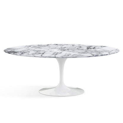 Saarinen Oval Dining Table 198x121 by Knoll #White/Marble | Arabescato | Shiny finish
