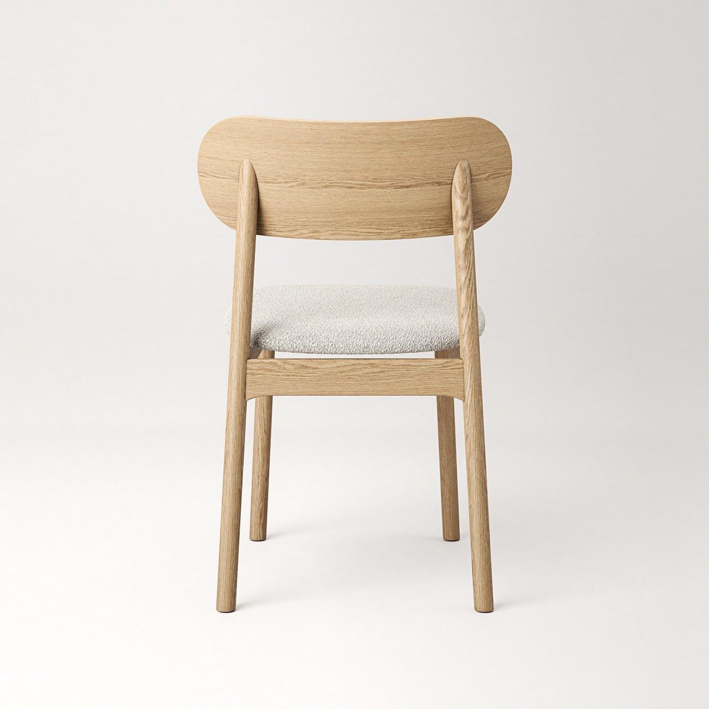 Decotique Elephant Dining Chair Natural Oak/White Bouclé