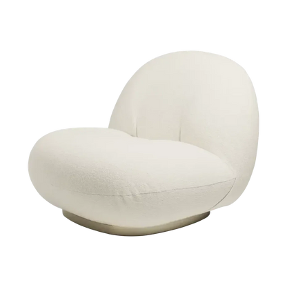 Pacha Lounge Chair by Gubi #Harp GUBI (24 Ivory) / Pearl Gold