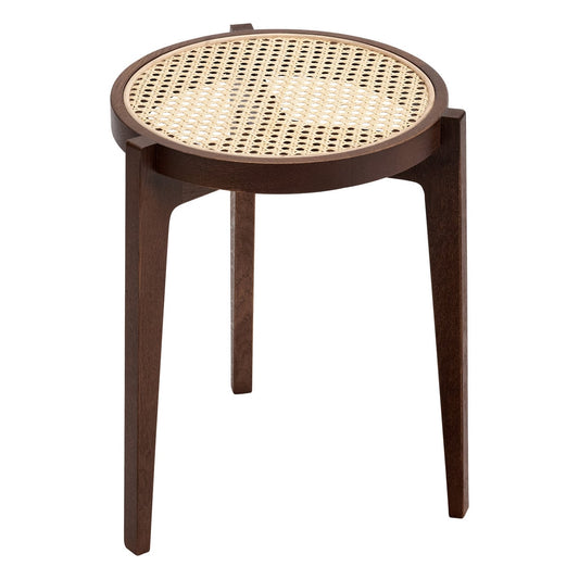 Le Roi side table, dark smoked ash - rattan